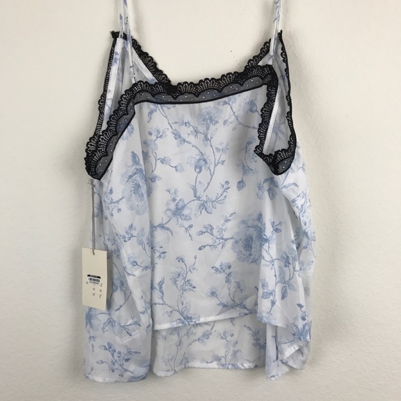 Women’s Blue White Floral Lace Cami, NWT, M + XL, - Picture 6 of 6